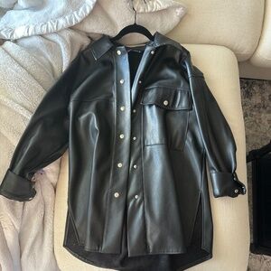 Black leather jacket